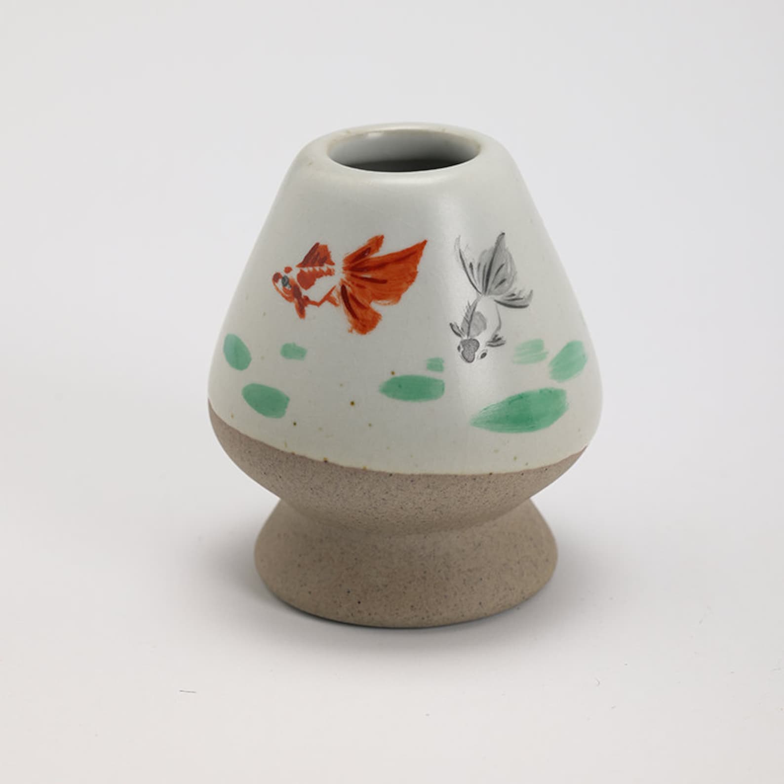 Hand-Painted Fish Ceramic Matcha Bowl with Bamboo Whisk and Chasen Holder Elevate Your Matcha Ritual