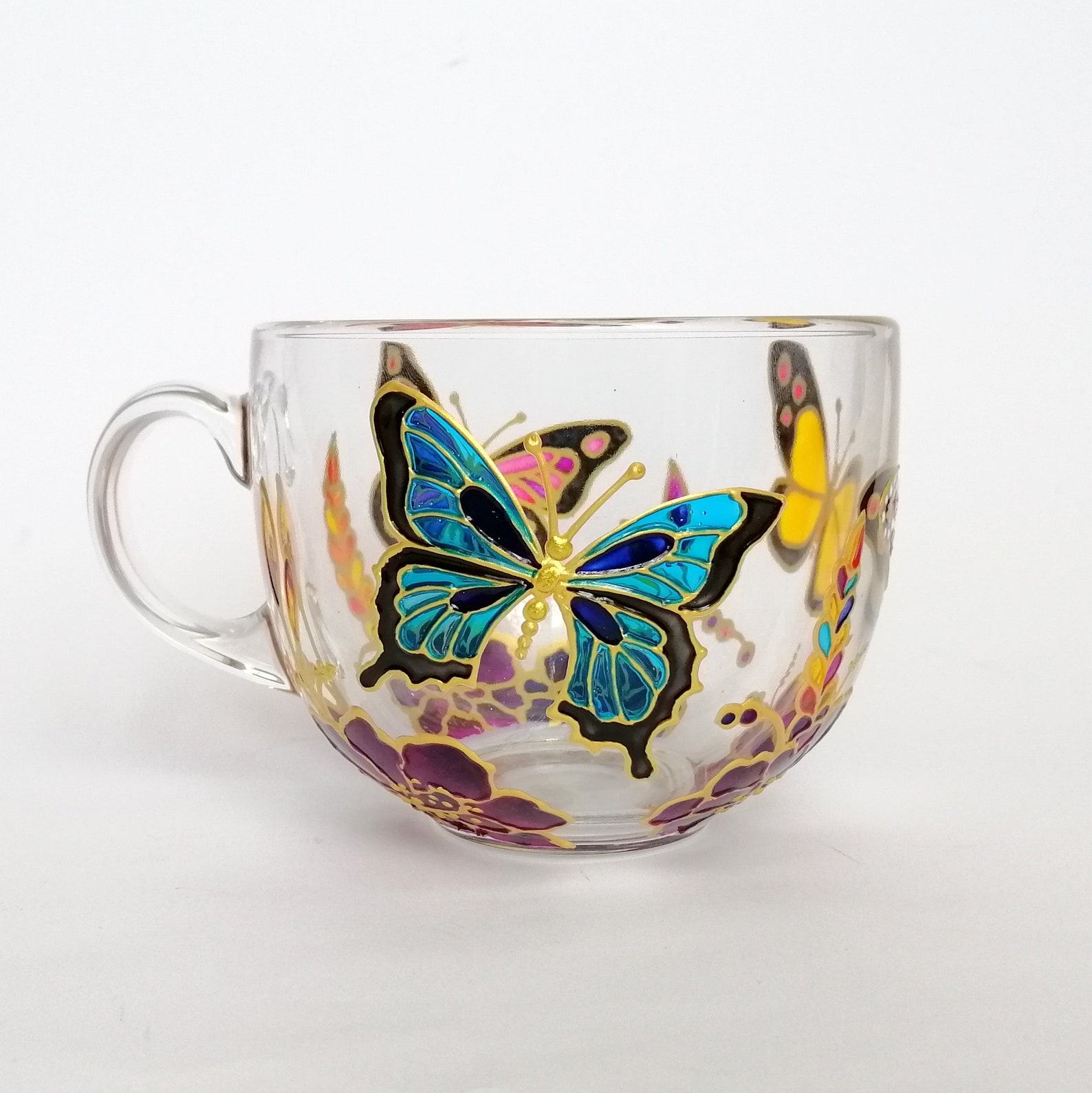 Hand-Painted Monarch Butterfly Coffee Mug A Nature Lover’s Delight
