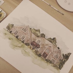 Hand-Painted Watercolor House Portrait Capture Your Home’s Charm with a Personalized Masterpiece