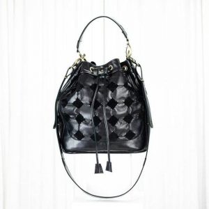 Handcrafted Black Leather Bucket Bag A Timeless Accessory for the Modern Woman