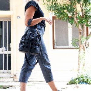 Handcrafted Black Leather Bucket Bag A Timeless Accessory for the Modern Woman