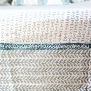 Handcrafted Block Print Sheet Set Artisan-Crafted Indian Prints in King Size Blue Geometric, Perfect for Weddings and Home Decor