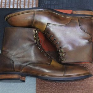 Handcrafted Brown Leather Cap Toe Boots – Goodyear Welted Ankle Boots for Men