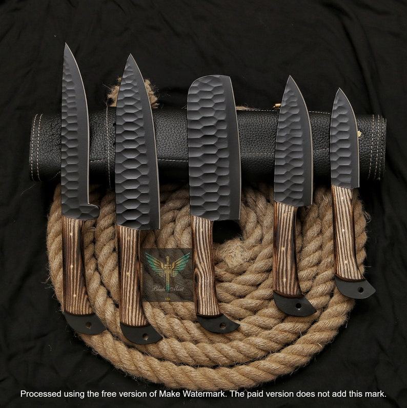 Handcrafted Culinary Arsenal Premium Steel Knife Set for Culinary Mastery