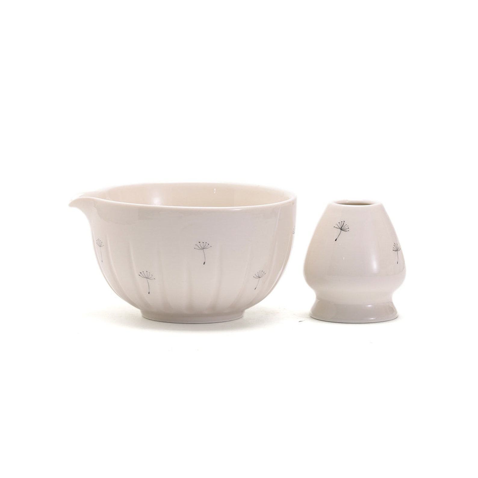 Handcrafted Dandelion Matcha Bowl Set Experience the Art of Japanese Tea Ceremony