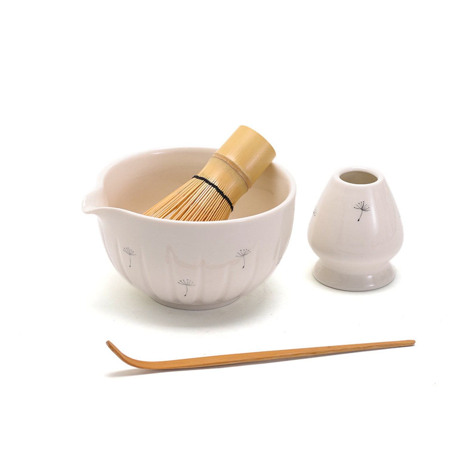 Handcrafted Dandelion Matcha Bowl Set Experience the Art of Japanese Tea Ceremony