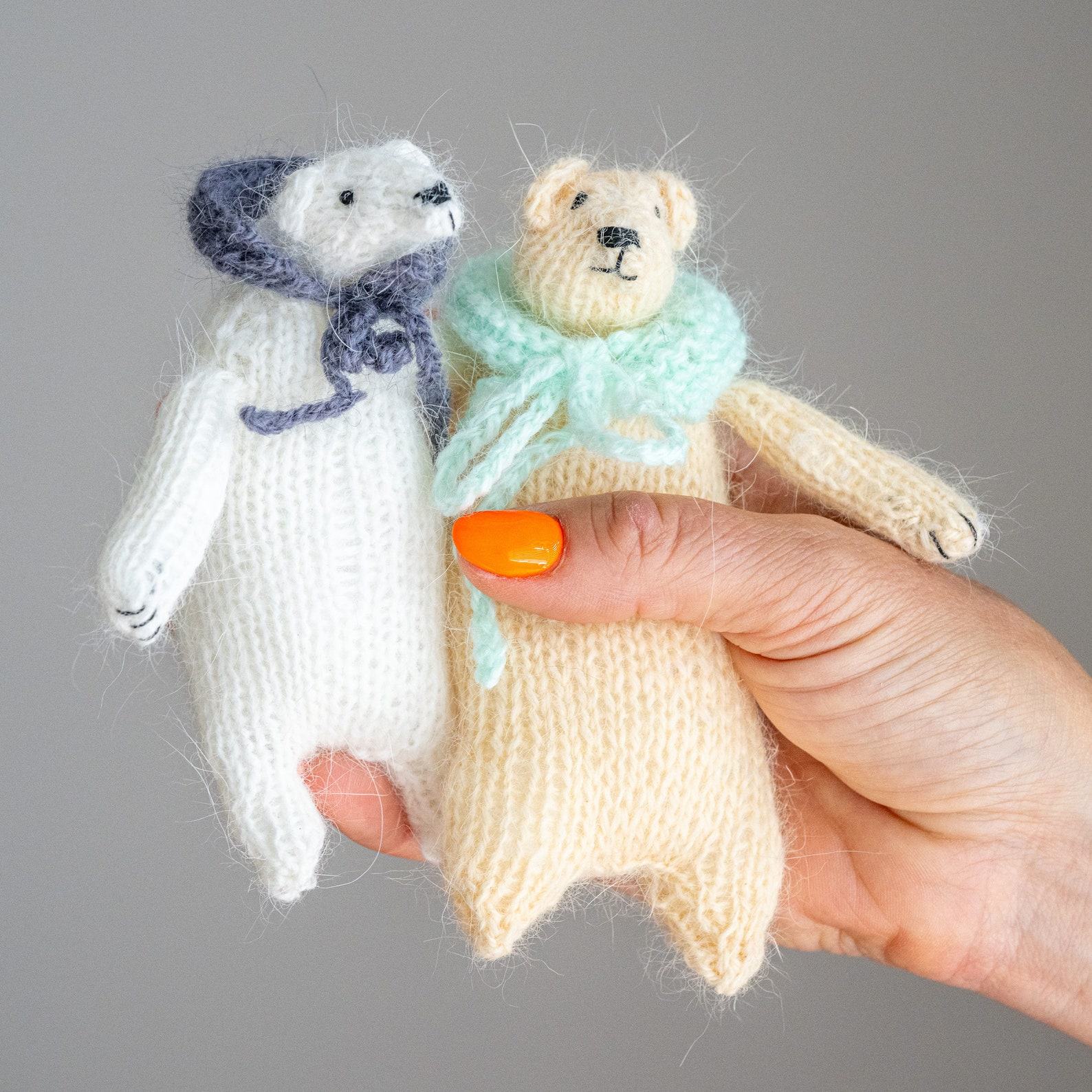 Handcrafted Pocket-Sized Cashmere Bear Your Cozy Companion