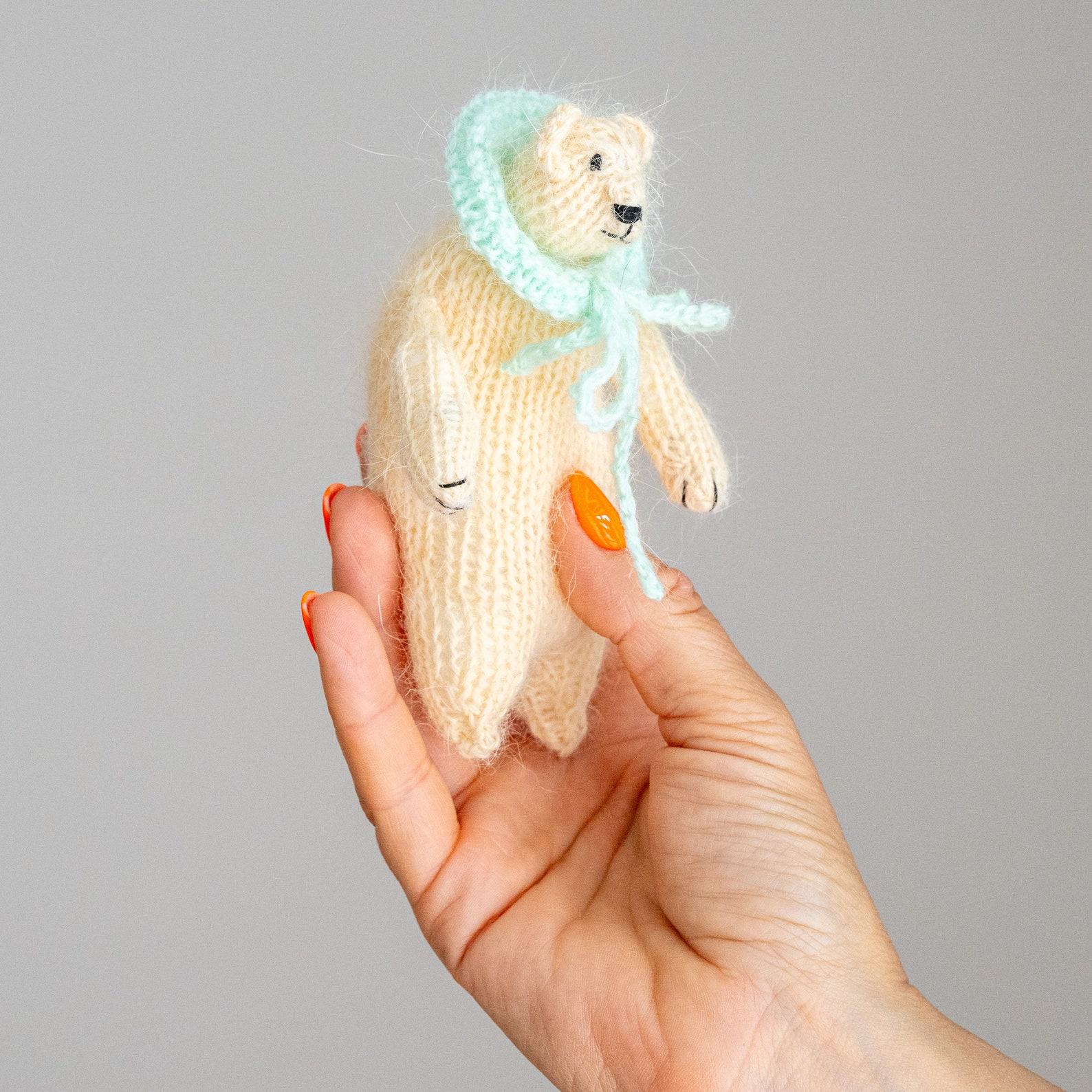 Handcrafted Pocket-Sized Cashmere Bear Your Cozy Companion