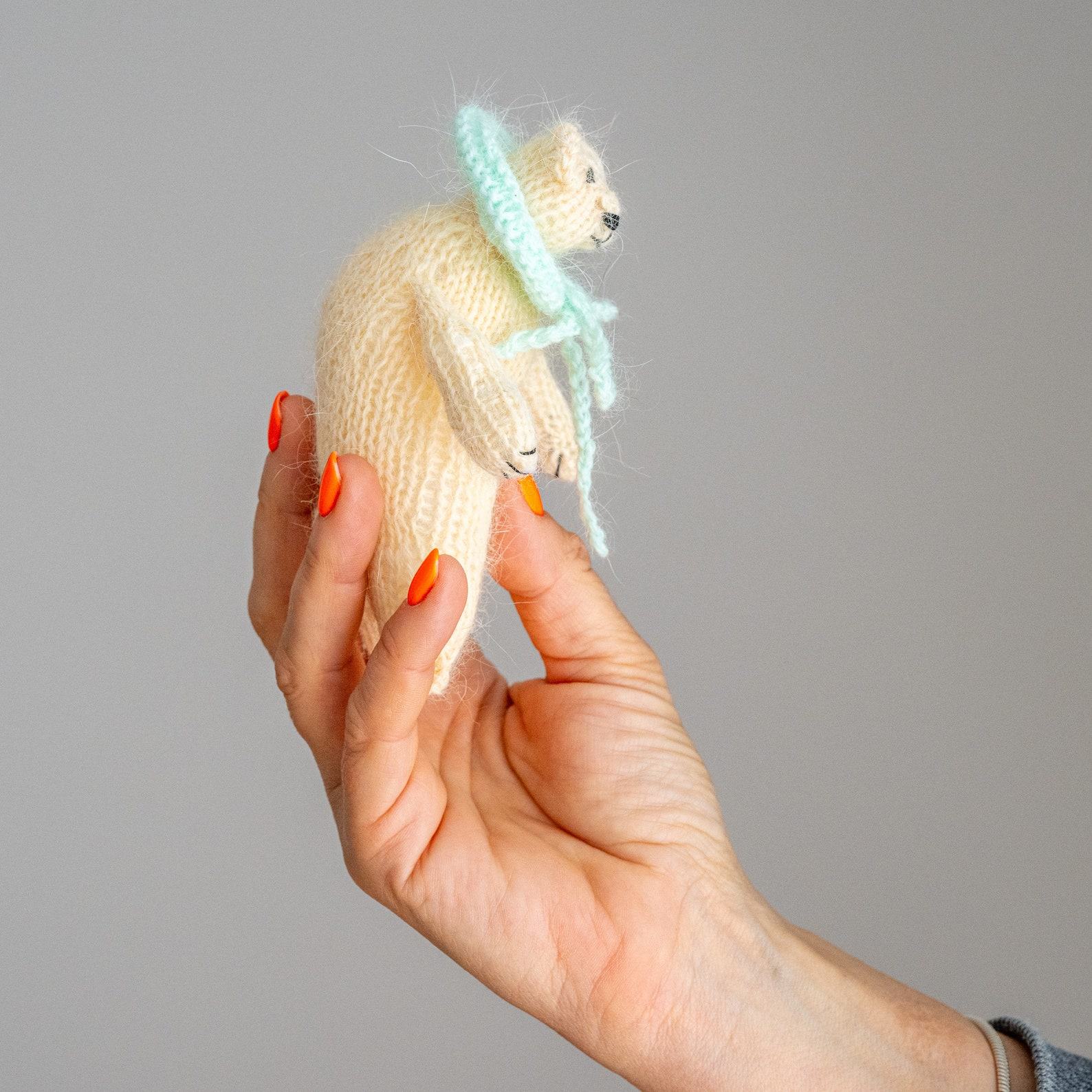Handcrafted Pocket-Sized Cashmere Bear Your Cozy Companion