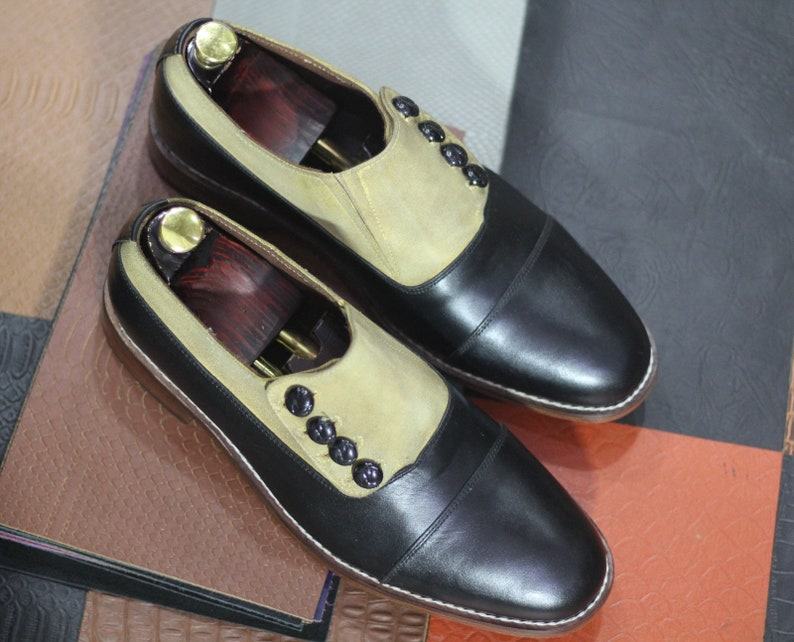 Handcrafted Two-Tone Cap Toe Shoes – Artisan Leather Dress Shoes for Men