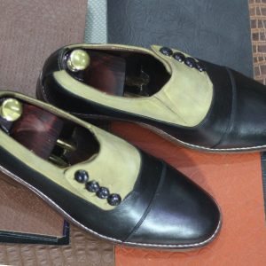 Handcrafted Two-Tone Cap Toe Shoes – Artisan Leather Dress Shoes for Men