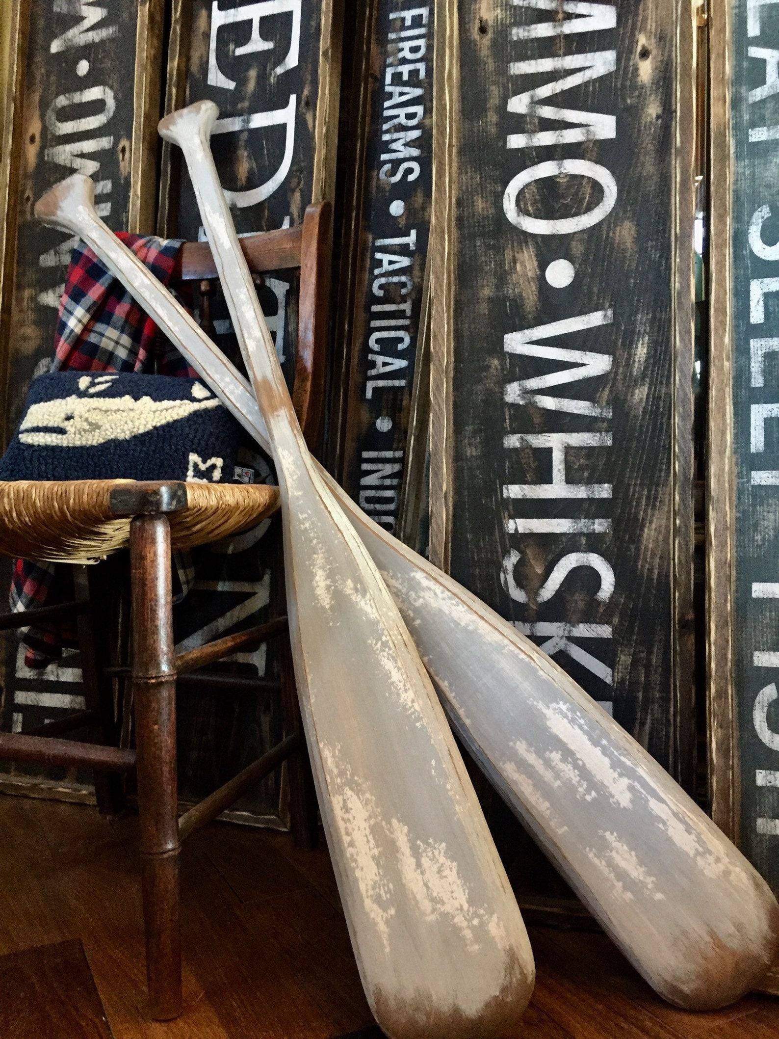 Handcrafted Wooden Boat Paddles Nautical Charm for Coastal and Rustic Decor - Image 4