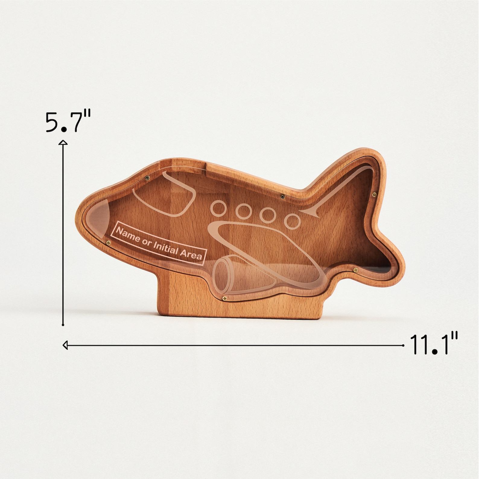 Handcrafted Wooden Plane Piggy Bank A Unique and Personalized Item for Special Occasions