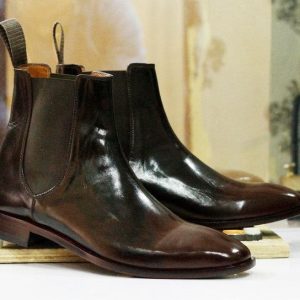 Handmade Brown Chelsea Boots  Men’s Goodyear Welted Dress Ankle Boots