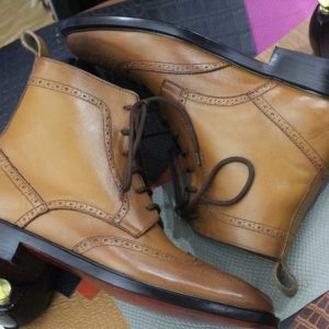 Handmade Brown Leather Wingtip Boots – Men’s Brogue Ankle Boots