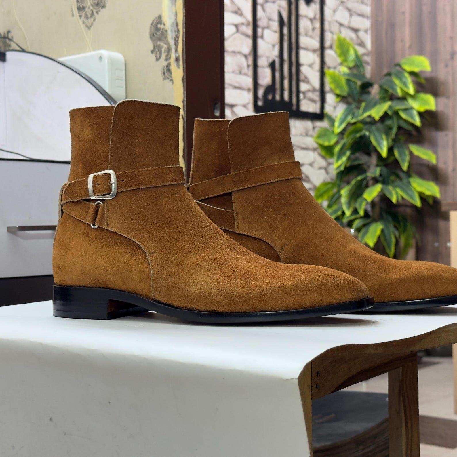 Handmade Brown Suede Jodhpur Boots – Bespoke Luxury Ankle Boots for Men