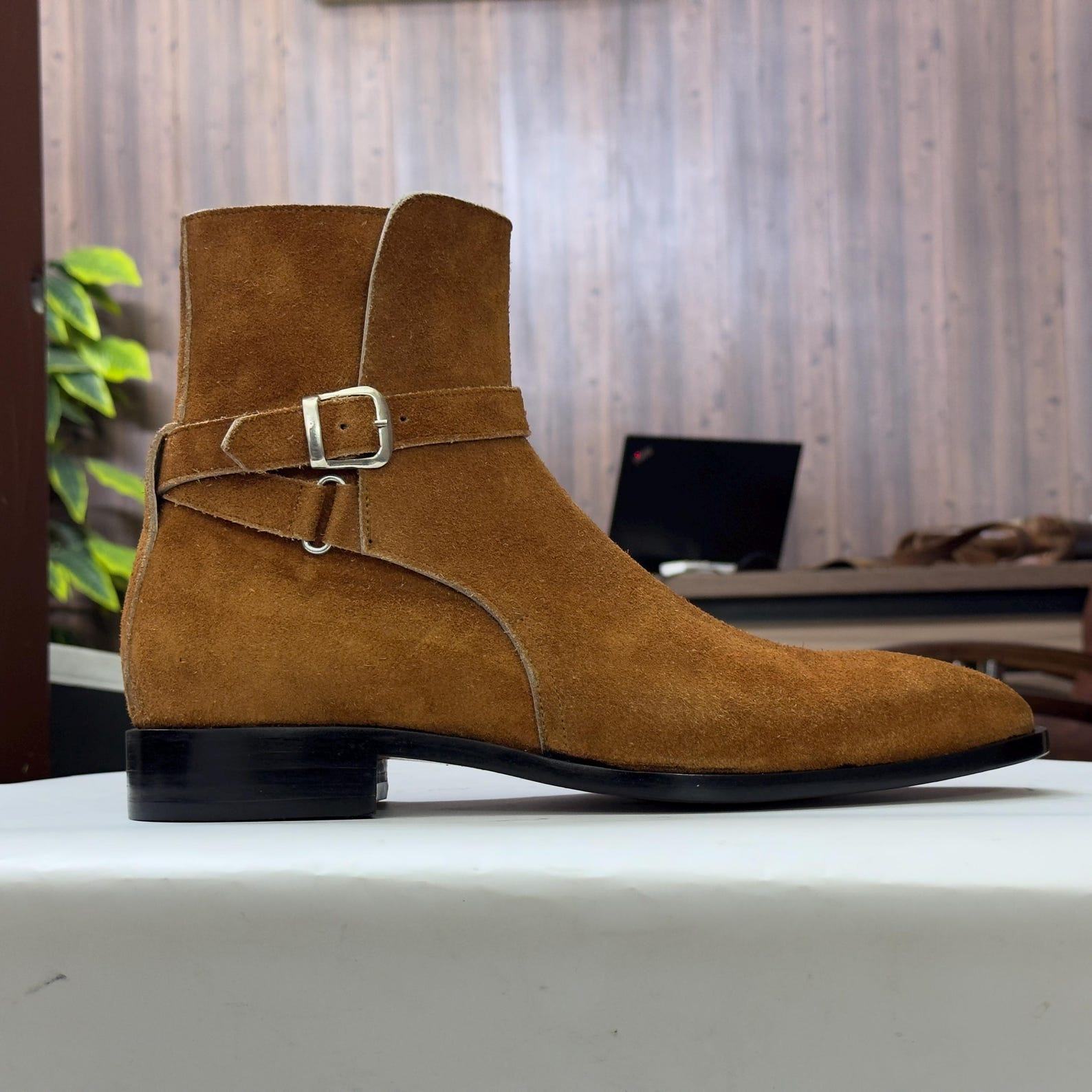 Handmade Brown Suede Jodhpur Boots – Bespoke Luxury Ankle Boots for Men
