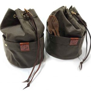 Handmade Bushcraft Bag Oilskin/Waxed Canvas for Cook Set, Camping Gear, and Outdoor Bushpot