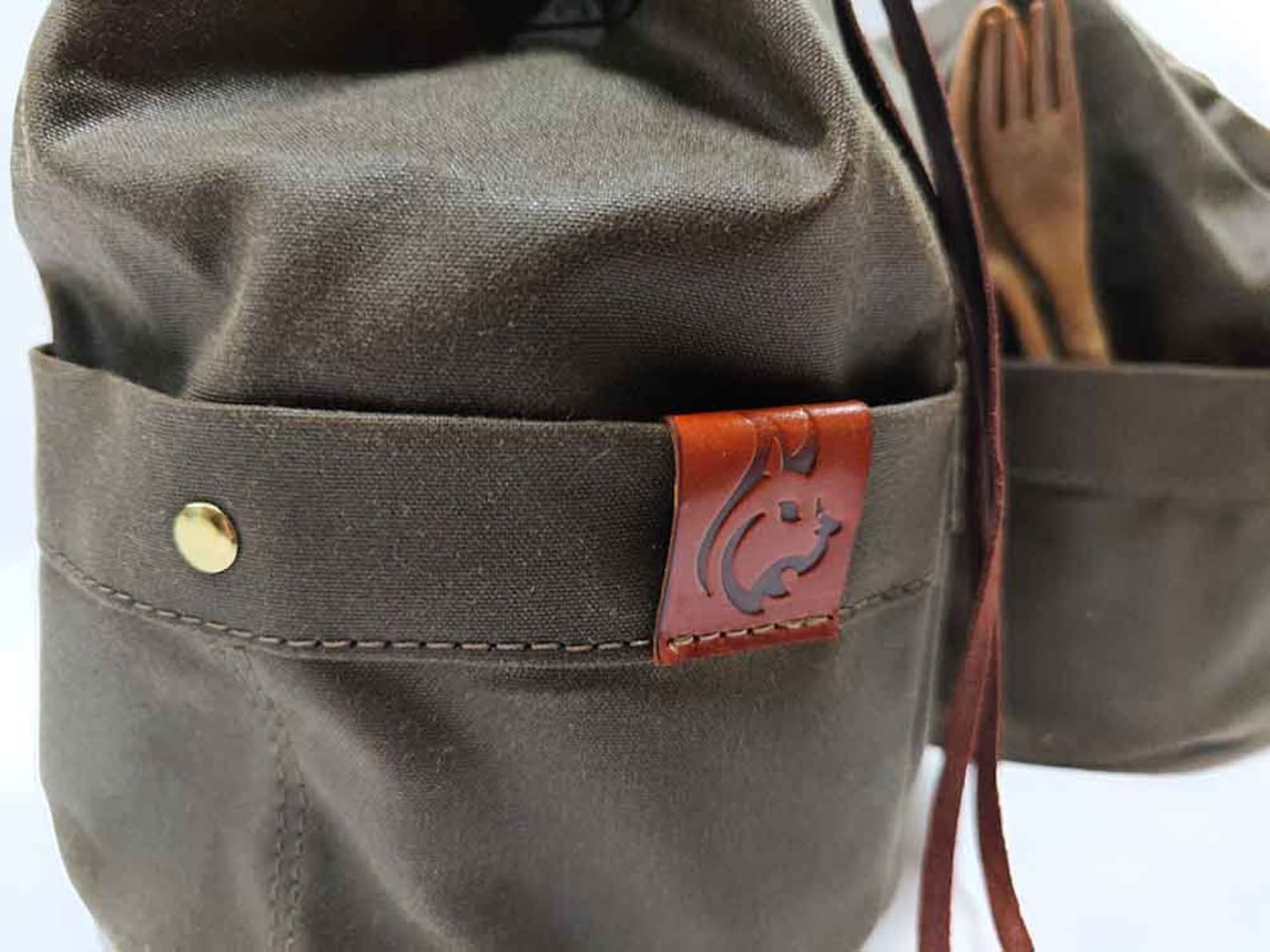 Handmade Bushcraft Bag Oilskin/Waxed Canvas for Cook Set, Camping Gear, and Outdoor Bushpot - Image 4