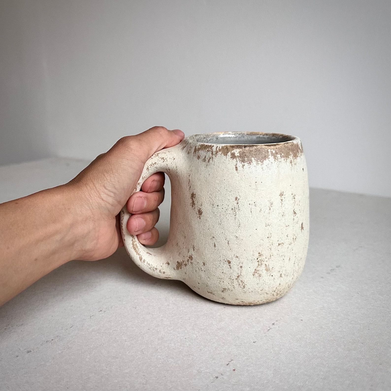 Handmade Ceramic Cream Mug Your Perfect 16oz Coffee Companion