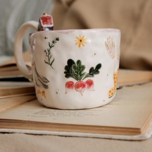 Handmade Ceramic Mug with Village Scene A Touch of Rustic Charm for Your Morning Brew