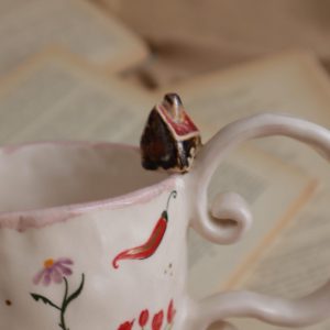 Handmade Ceramic Mug with Village Scene A Touch of Rustic Charm for Your Morning Brew