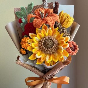 Handmade Crochet Flowers Bouquet A Unique Item for Her