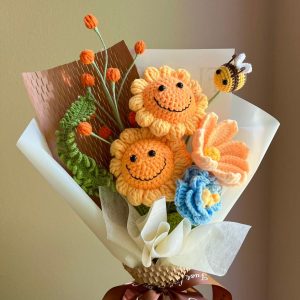 Handmade Crochet Flowers Bouquet A Unique Item for Her