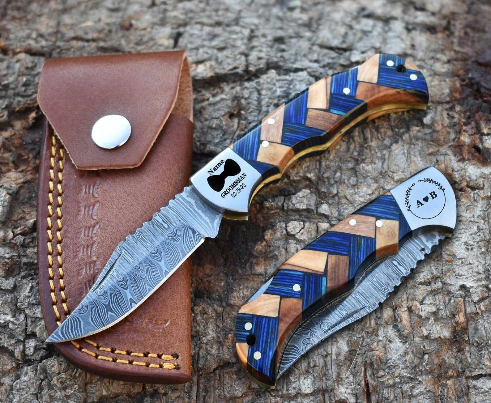 Handmade Damascus Pocket Knife A Timeless Item for Special Occasions - Image 6