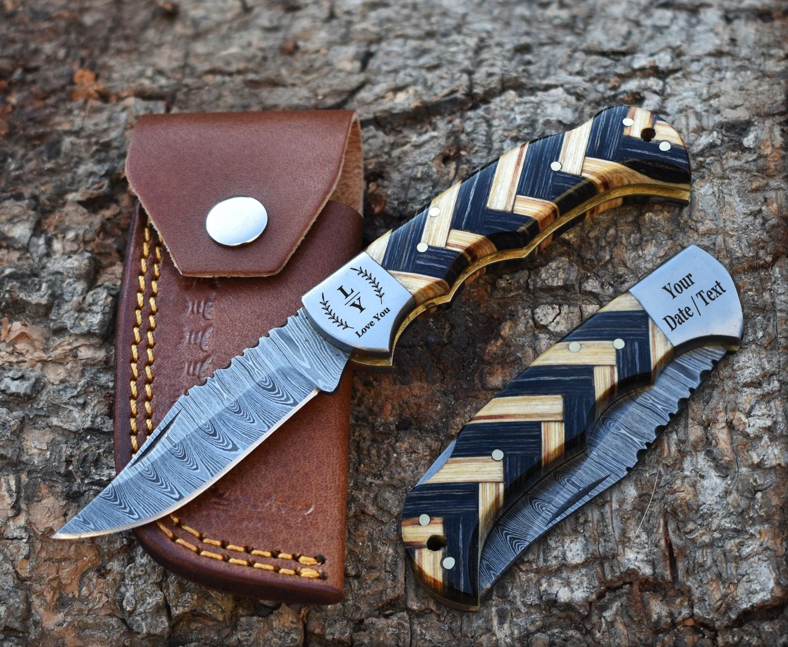 Handmade Damascus Pocket Knife A Timeless Item for Special Occasions - Image 5