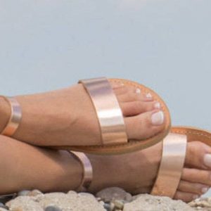 Handmade Greek Leather Sandals Aphrodite – Rose Gold