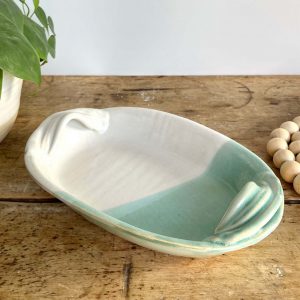 Handmade Green Ceramic Party Platter A Versatile Addition to Your Home and Gatherings