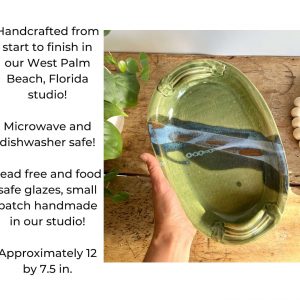 Handmade Green Ceramic Party Platter A Versatile Addition to Your Home and Gatherings