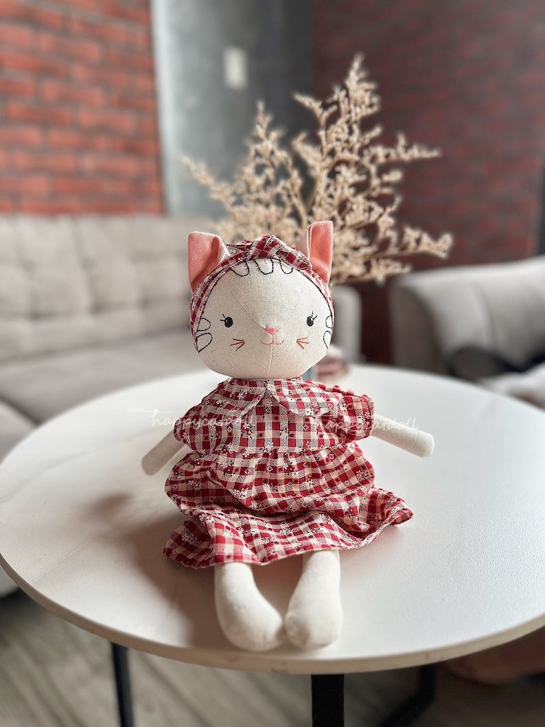 Handmade Heirloom Cat Doll A Cherished Companion for Little Ones
