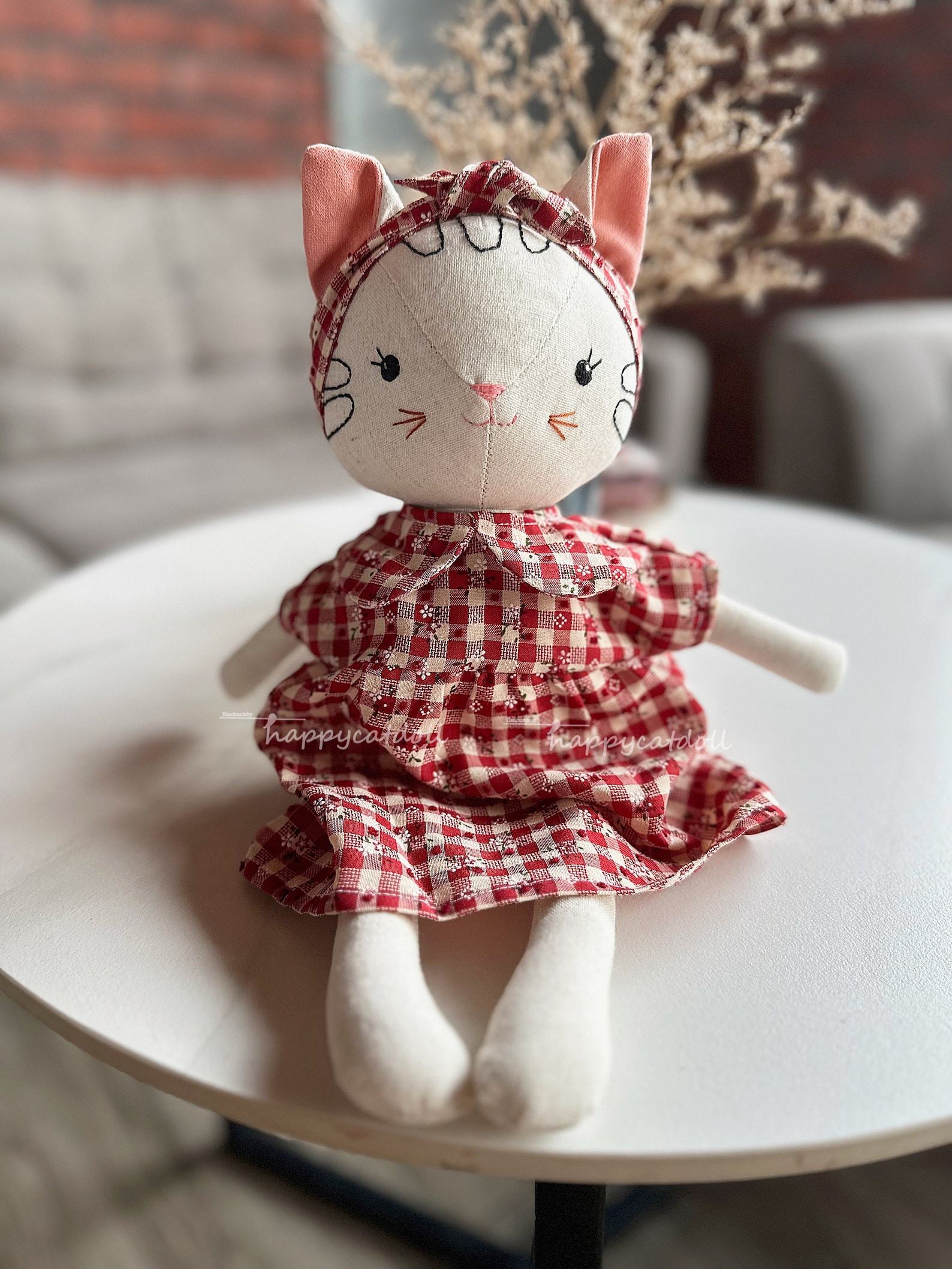 Handmade Heirloom Cat Doll A Cherished Companion for Little Ones - Image 2