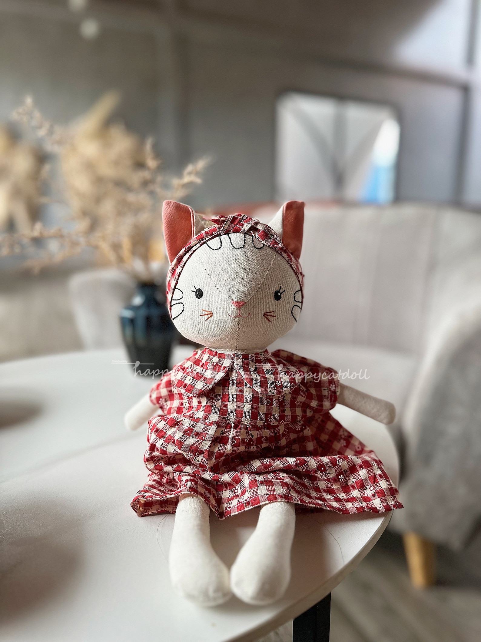 Handmade Heirloom Cat Doll A Cherished Companion for Little Ones - Image 5