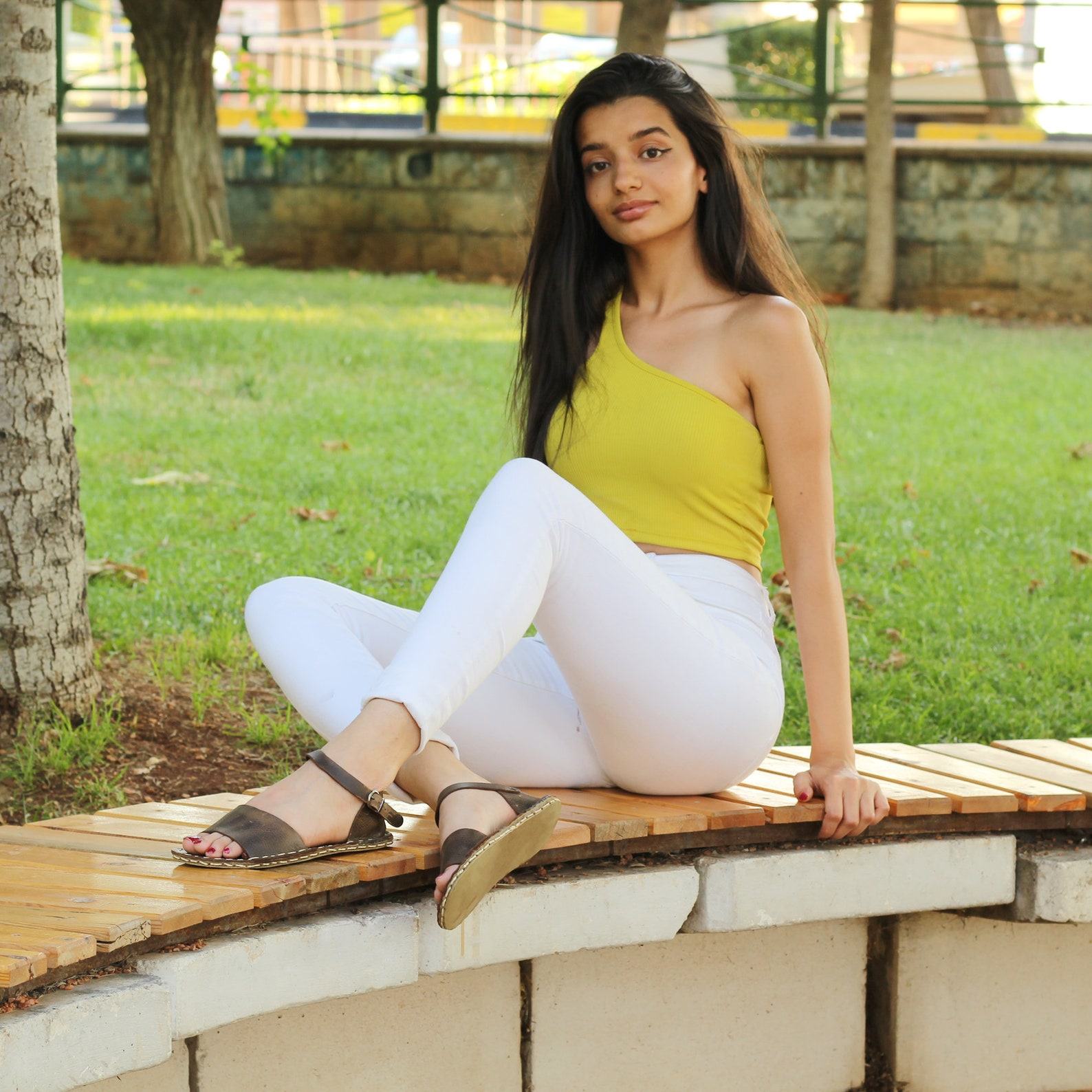 Handmade Leather Huarache Sandals Women – Crazy Classic Brown Open Toe