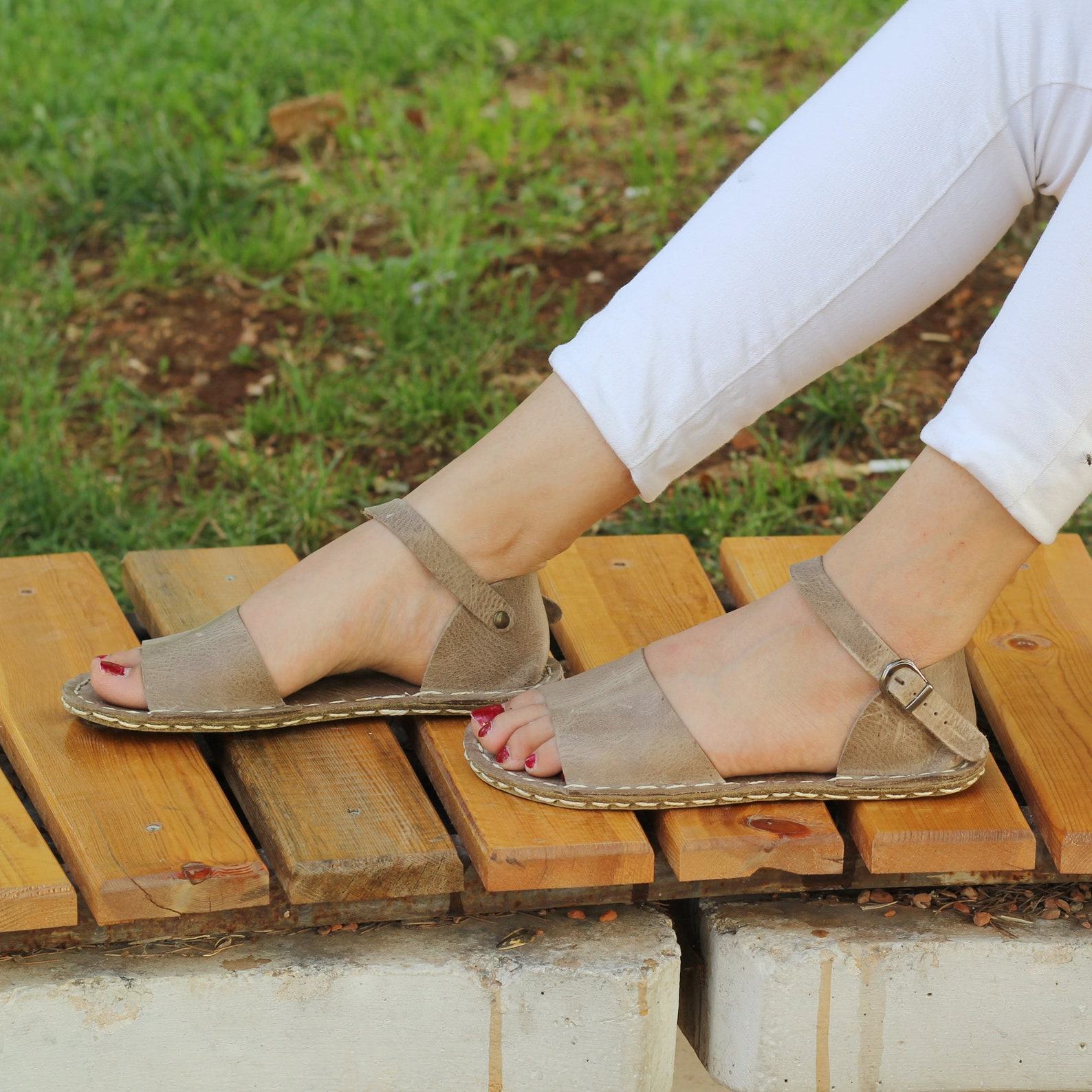 Handmade Leather Huarache Sandals Women – Open Toe Barefoot Shoes – Crazy Vision Design