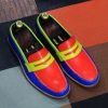Handmade Leather Penny Loafers  Goodyear Welted, Multi-Color Men’s Shoes
