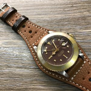 Handmade Leather Watch Band Elevate Your Timepiece with a Brogue Patterned Cuff