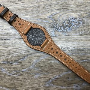 Handmade Leather Watch Band Elevate Your Timepiece with a Brogue Patterned Cuff