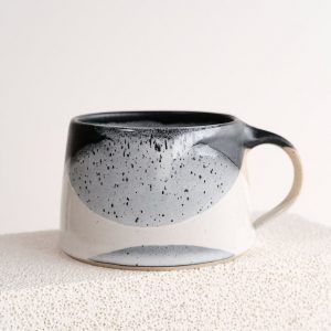 Handmade Snow Stoneware Cappuccino Mug A Winter Wonderland in Your Cup