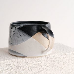 Handmade Snow Stoneware Cappuccino Mug A Winter Wonderland in Your Cup