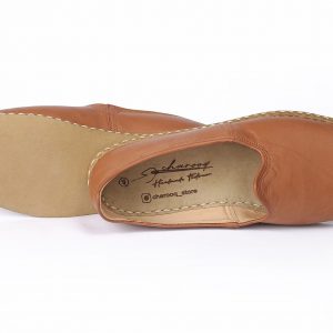 Handmade Tan Leather House Shoes Comfort and Style for Your Feet