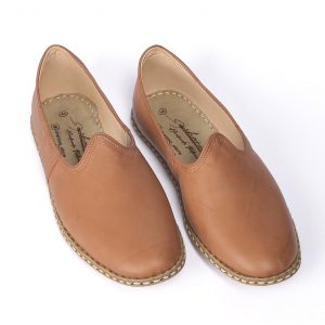 Handmade Tan Leather House Shoes Comfort and Style for Your Feet