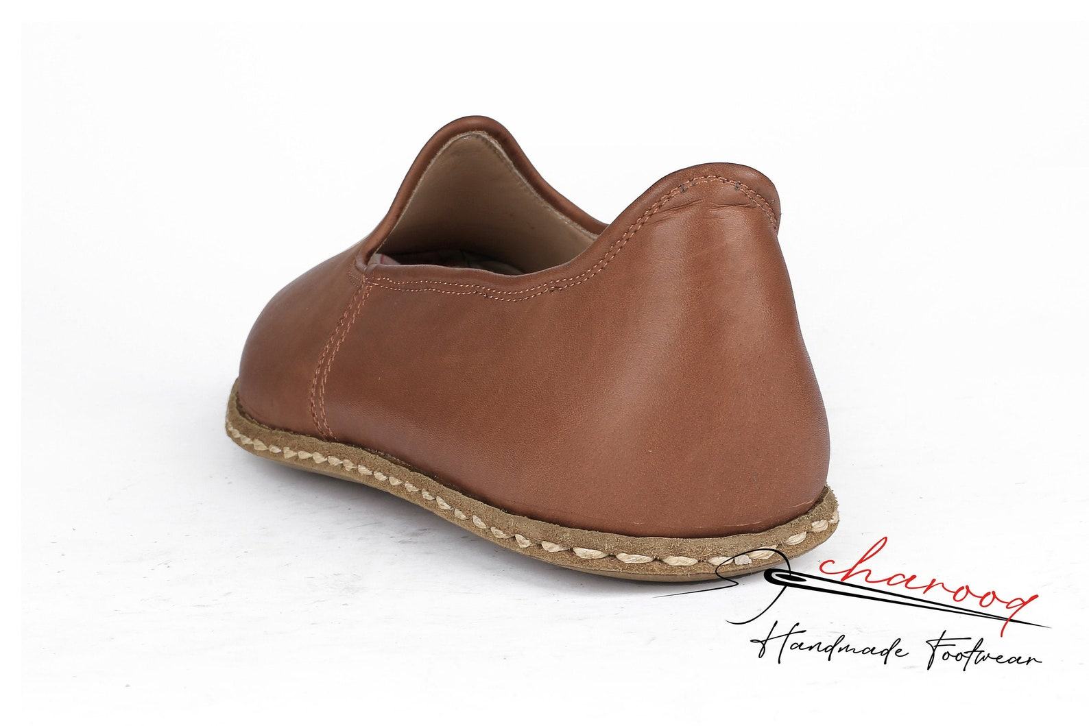 Handmade Tan Leather House Shoes Comfort and Style for Your Feet - Image 2