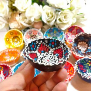 Handmade Turkish Ceramic Bowls 8cm, Microwave Safe, Lead-Free, Food-Grade, Perfect for Weddings