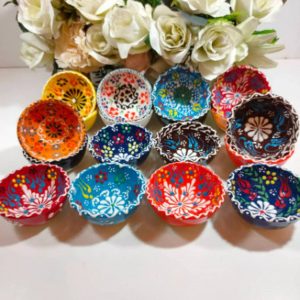 Handmade Turkish Ceramic Bowls 8cm, Microwave Safe, Lead-Free, Food-Grade, Perfect for Weddings