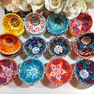 Handmade Turkish Ceramic Bowls 8cm, Microwave Safe, Lead-Free, Food-Grade, Perfect for Weddings