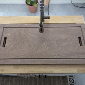 Handmade Wine Barrel Stain Wooden Sink Cover – Farmhouse & Modern Kitchen Cutting Board